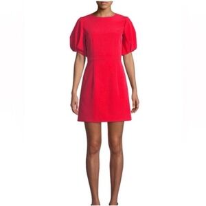 Milly ‘ Kyle’Vibrant Red Mini Dress with Puff Sleeves- size 2